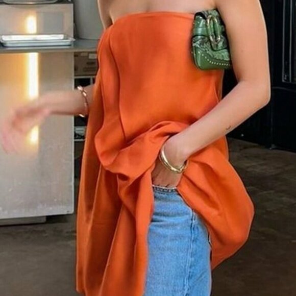 Orange Casual Women's Blouse - Picture 1 of 5